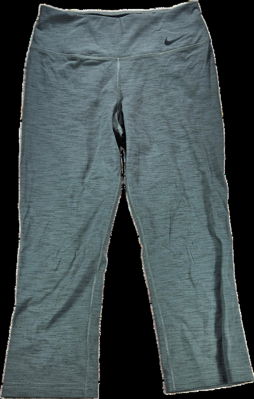 Nike Dri-FIT Capris Women's Heather Green M Stretch Athletic Yoga Pants